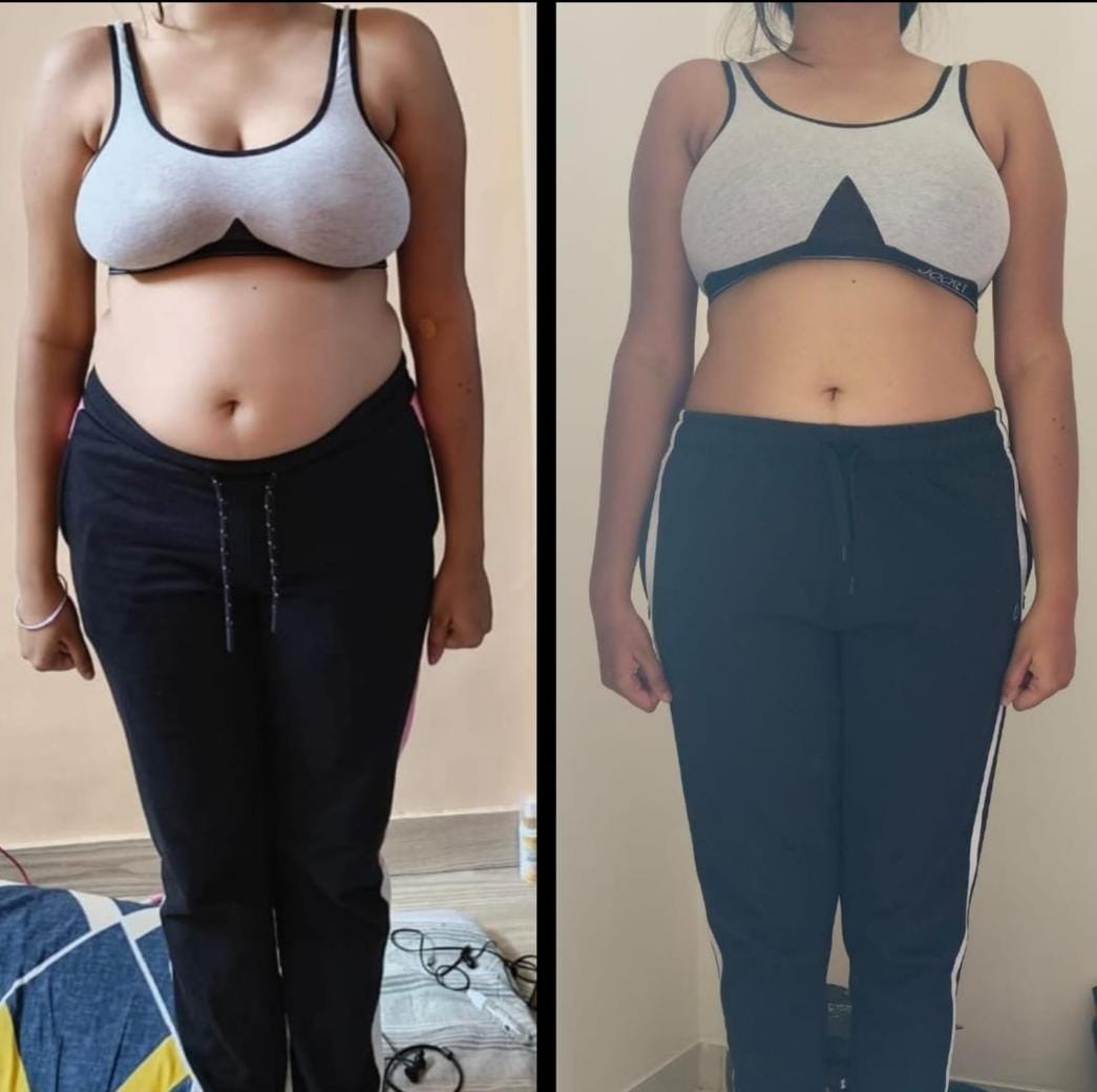Before and after photos of a busy professional who went from 64 kg to 56 kg in 90 days